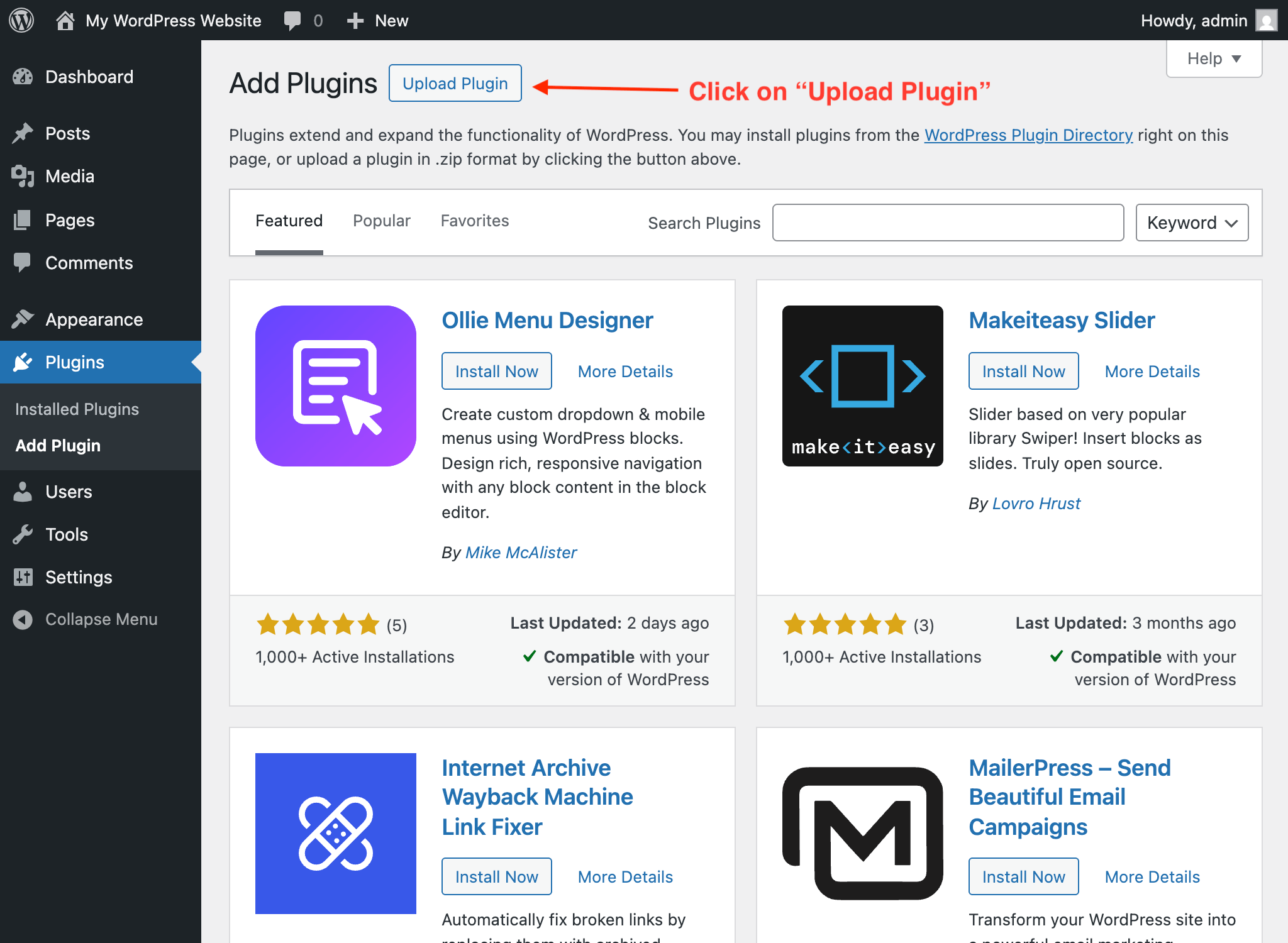 Upload and install the plugin